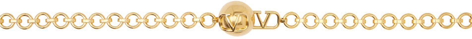 Золотой ремень с цепочкой и логотипом VLogo Valentino Garavani