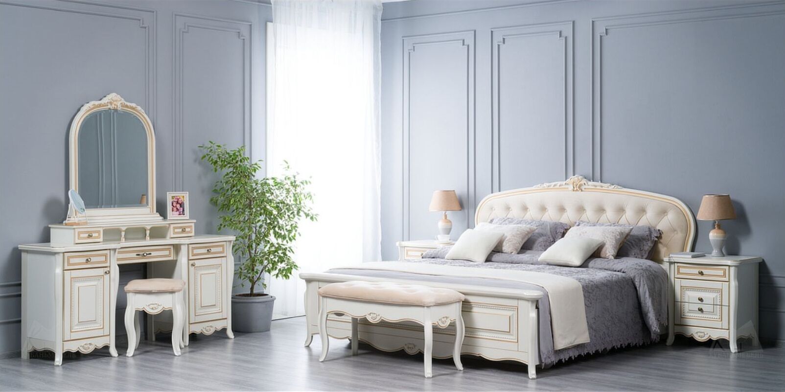 Модульная спальня Виченца, цвет Ваниль