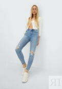 Джинсы Skinny Fit Stradivarius, синий STH21N0E4-K11 | neon blue фото 2