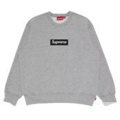 Толстовка Supreme Box logo Crewneck, серый FW22SW65 HEATHER GREY | Grey фото 1