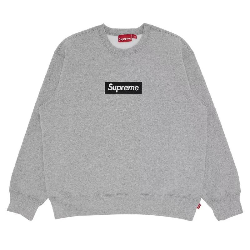 Толстовка Supreme Box logo Crewneck, серый FW22SW65 HEATHER GREY | Grey фото 1