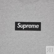 Толстовка Supreme Box logo Crewneck, серый FW22SW65 HEATHER GREY | Grey фото 3