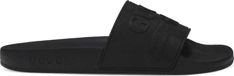 Сандалии Gucci Wmns Logo Rubber Slide Black, черный