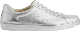 Кроссовки Gucci Ace Metallic Silver, серебряный