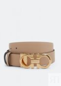 Ремень FERRAGAMO Gancini belt, бежевый