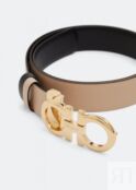 Ремень FERRAGAMO Gancini belt, бежевый