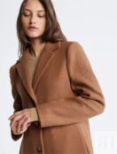 Пальто Calvin Klein Notch Collar Single Breasted, коричневый