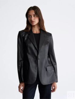 Пиджак Calvin Klein Faux Leather, черный