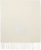 Белый шерстяной шарф Moncler