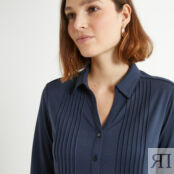 Блузка с воротником поло и длинными рукавами  42/44 (FR) - 48/50 (RUS) сини