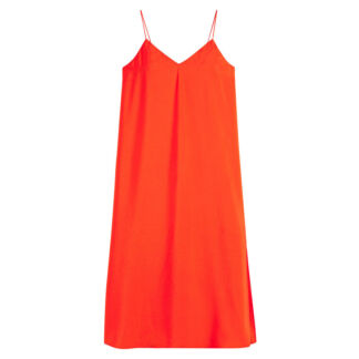 Платье длинное с тонкими бретелями  42 оранжевый