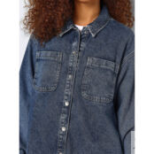 Куртка длинная из джинсовой ткани  M синий