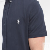 Рубашка Polo Ralph Lauren Short Sleeve Button Down Pique Shirt 710798291001 | Aviator Navy фото 2