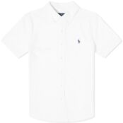 Рубашка Polo Ralph Lauren Short Sleeve Pique Button Down Shirt 710798291002 | White фото 1