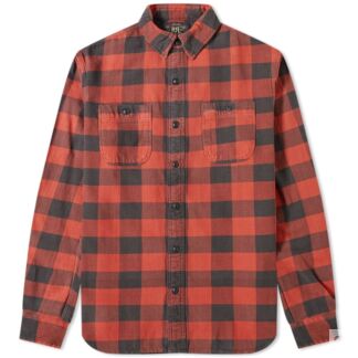 Рубашка RRL Buffalo Check Pocket, черный/красный