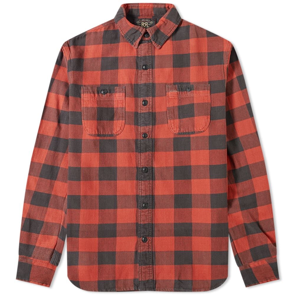 Рубашка RRL Buffalo Check Pocket, черный/красный 782795229001 | Red & Black фото 1