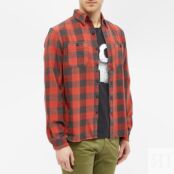 Рубашка RRL Buffalo Check Pocket, черный/красный 782795229001 | Red & Black фото 3