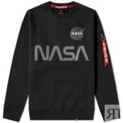 Толстовка Alpha Industries NASA Reflective Crew Sweat 178309-03 | Black фото 1