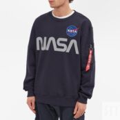 Толстовка Alpha Industries NASA Reflective Crew Sweat 178309-07 | Replica Blue фото 3