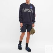 Толстовка Alpha Industries NASA Reflective Crew Sweat 178309-07 | Replica Blue фото 5