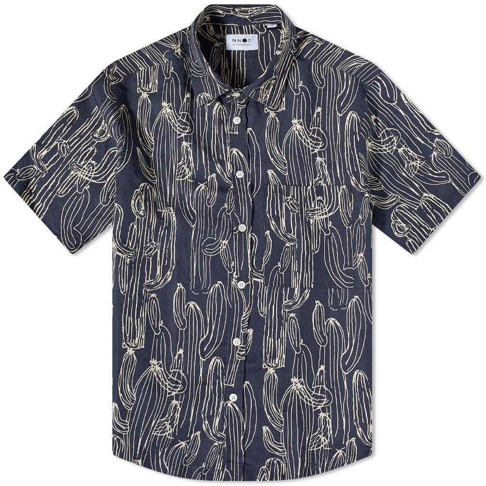 Рубашка NN07 Hans Print Short Sleeve Shirt 2245034557-605 | Navy Print фото 1