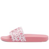 Шлепанцы Moncler Jeanne All Over Logo Sliders 4C000-60-M3002-P40 | Pink фото 1