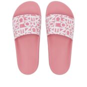 Шлепанцы Moncler Jeanne All Over Logo Sliders 4C000-60-M3002-P40 | Pink фото 4