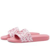 Шлепанцы Moncler Jeanne All Over Logo Sliders 4C000-60-M3002-P40 | Pink фото 5