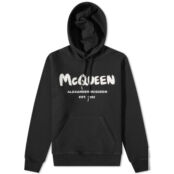 Толстовка Alexander McQueen Grafitti Logo Popover Hoody 688715QTZ81-0901 | Black & Ivory фото 1