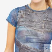 Футболка Miaou Mini Tee 7026PM2DEN | Denim Print фото 4