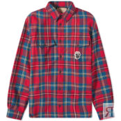 Рубашка Gucci Checked Logo Flannel Shirt 7209960-ZAK7U-6499 | Red фото 1