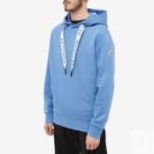 Толстовка Moncler Drawstring Logo Popover Hoody 8G000-23-809KR-722 | Blue фото 3