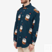 Рубашка Drôle de Monsieur Cocktail Button Down Shirt A-SH103-CO021-NY | Navy фото 4