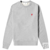 Толстовка AMI Small Heart Crew Sweat BFUSW001-730-055 | Heather Grey фото 1