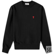 Толстовка AMI Small A Heart Crew Sweat BFUSW001-730001 | Black фото 1