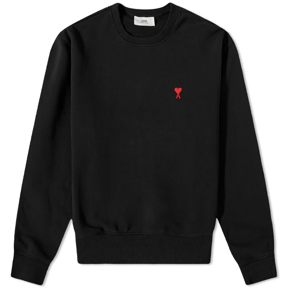 Толстовка AMI Small A Heart Crew Sweat BFUSW001-730001 | Black фото 1