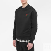 Толстовка AMI Small A Heart Crew Sweat BFUSW001-730001 | Black фото 2