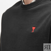 Толстовка AMI Small A Heart Crew Sweat BFUSW001-730001 | Black фото 5