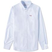 Рубашка Maison Kitsuné Tricolor Fox Patch Classic Shirt FM00400WC2010-P410 | Light Blue фото 1