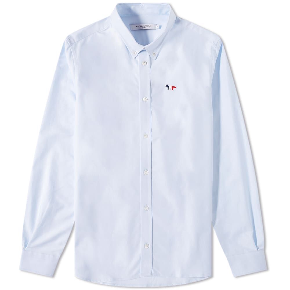 Рубашка Maison Kitsuné Tricolor Fox Patch Classic Shirt FM00400WC2010-P410 | Light Blue фото 1