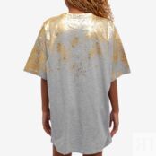 Платье Golden Goose Journey Distressed T-Shirt Dress GWP00873-60381 | Grey Melange & Gold фото 3