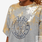 Платье Golden Goose Journey Distressed T-Shirt Dress GWP00873-60381 | Grey Melange & Gold фото 4