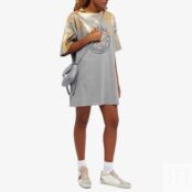 Платье Golden Goose Journey Distressed T-Shirt Dress GWP00873-60381 | Grey Melange & Gold фото 5