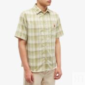 Рубашка Loewe Short Sleeve Check Shirt H526Y05WAG-4108 | Green & Yellow фото 3