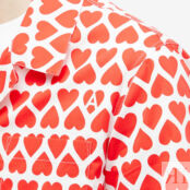 Рубашка AMI Heart Print Vacation Shirt HSH203-CO0029-682 | Scarlet Red & White фото 2