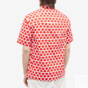 Рубашка AMI Heart Print Vacation Shirt HSH203-CO0029-682 | Scarlet Red & White фото 4