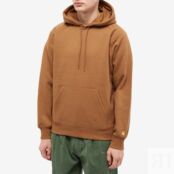 Толстовка Carhartt WIP Hooded Chase Sweat I026384-00YXX | Hamilton Brown & Gold фото 3