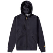 Толстовка Carhartt WIP Hooded Chase Jacket I026385-00HXX | Dark Navy & Gold фото 1