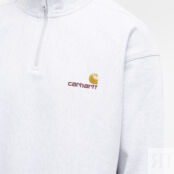 Толстовка Carhartt WIP Half Zip American Script Sweat I027014-482XX | Ash Heather фото 5