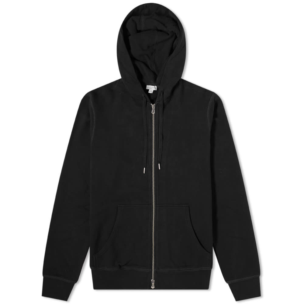 Толстовка Sunspel Loopback Zip Hoody MHOD1517-BKAA | Black фото 1